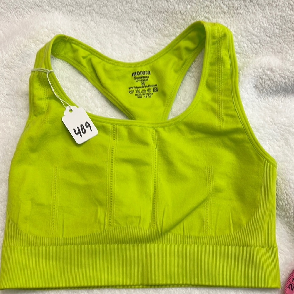 NWOT MORERA NEON SPORTS BRA SIZE M